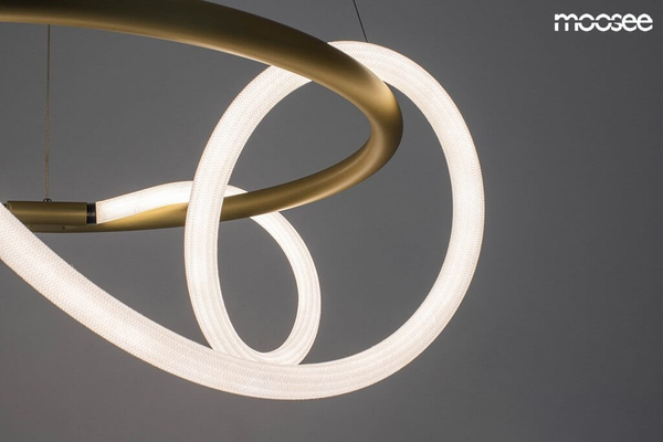 Wisząca lampa designerska Serpiente LED 32W nad stół złota