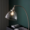 Podłogowa lampa łukowa Hansen 97591 szklana nikiel przezroczysta