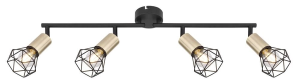 Lampa sufitowa ruchoma Xara 54802S-4AB listwa czarna mosiądz