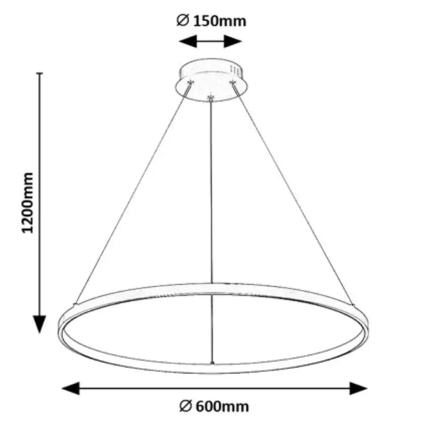 Lampa zwisająca ring Beliza 72344 LED 55W 3000K do salonu czarny