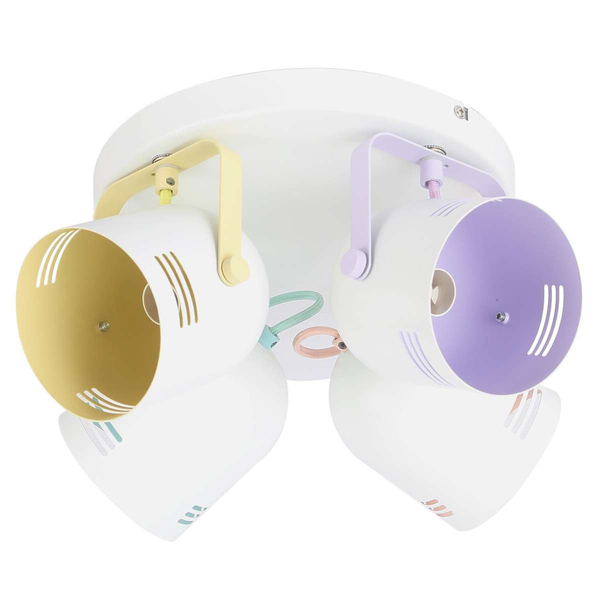 Sufitowa LAMPA plafon MINUET 7014 Rabalux regulowana OPRAWA pastelowe reflektorki kolorowa