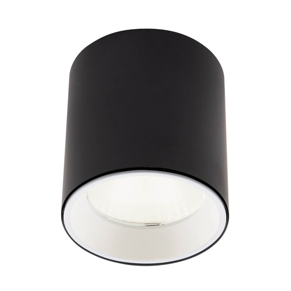 Zestaw czarny spot sufitowy Tub C0211 + RC0155/C0156 WHITE Maxlight LED 7W 3000K pierścień biały