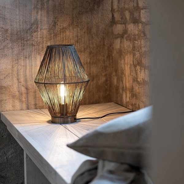 Metalowa lampka na stół Casa 108665 Markslojd industrialna mosiądz