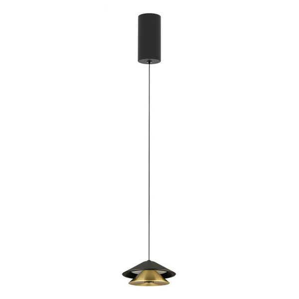 Stożkowa lampa wisząca 25347 LED 9W 3000K metalowa czarna złota