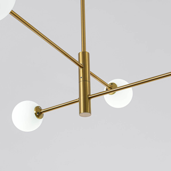 LAMPA sufitowa DORADO LP-002/4P Light Prestige loftowa OPRAWA 4-punktowy metalowy plafon molekuły szklane kule złote białe