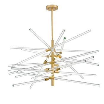 Geometryczna wisząca lampa REYKJAVIK P0599-06A-V7AC sople złoty