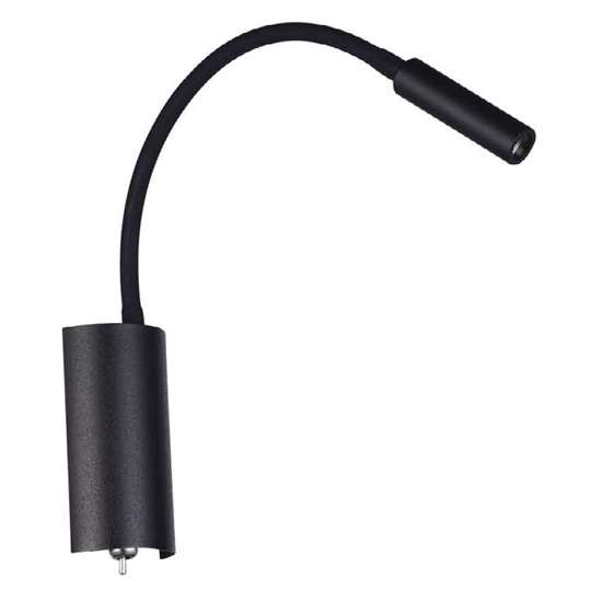 Kinkiet LAMPA ścienna NUTO NERO Orlicki Design metalowa OPRAWA na peszlu LED 3W 3000K do czytania czarna