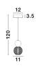 Wisząca lampa nowoczesna Ponce LED 4W 3200K balls złota crystal