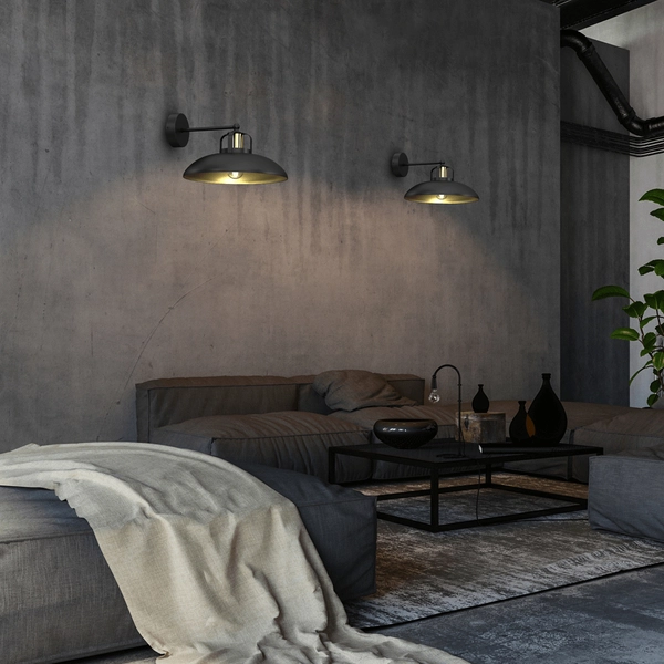 Kinkiet Felix MLP8904 nad łóżko loft czarny złoty