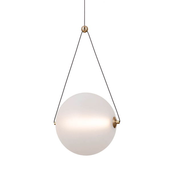 Lampa zwieszana Rastia PND-34361-L-HBR-OPAL LED 12W 3000K złota biała