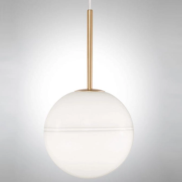 Wisząca LAMPA modernistyczna PEREZ LE41746 Luces Exclusivas szklana OPRAWA ball ZWIS kula biała złota