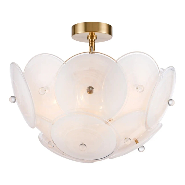 Lampa sufitowa/wisząca art deco ARDEN mosiężna metalowa szklana 6xE14 do salonu P06255BR