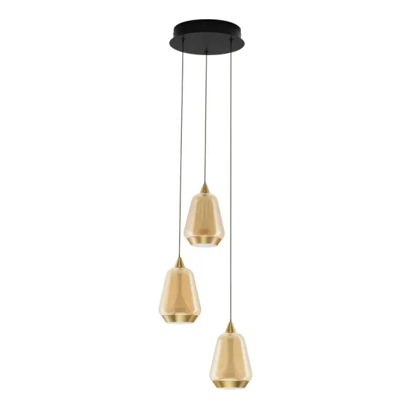 Potrójna szklana lampa zwisająca RORIZNO LE45113 LED 24W 3000K  złota
