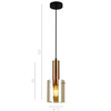 Wisząca LAMPA skandynawska SARDO PND-5581-1-BRO+AMB Italux loftowa OPRAWA szklany ZWIS okrągła tuba mosiądz bursztynowa