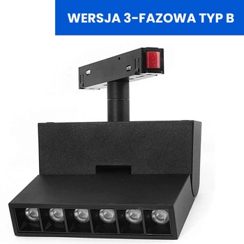 Łamana lampa do szyn magnetycznych 3-fazowych 813 Domeno LED 6W 3000K czarna