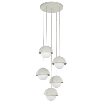 Lampa kaskadowa zwisająca Bono 10214 do sypialni kule beżowa biała