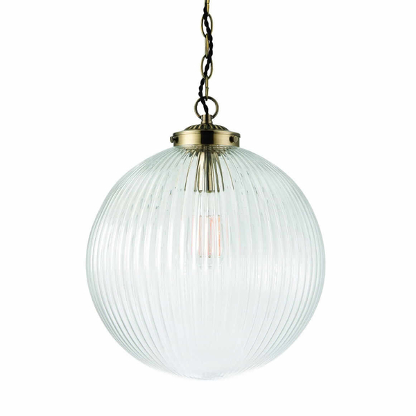 Kulista lampa wisząca Brydon 71124 Endon rustykalna mosiądz przezroczysta