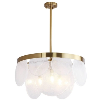 Szklana lampa wisząca AURORA ST-9513 BRASS nad stół złoty biały