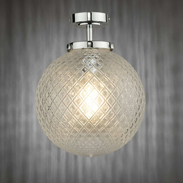 Kulista lampa ścienna Wayne WAY0150 szklana do łazienki IP44 chrom