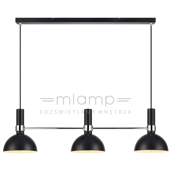 LAMPA wisząca LARRY 106971 Markslojd metalowa OPRAWA zwis kopuły belka mosiądz czarna
