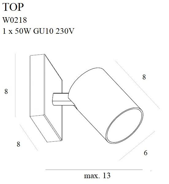 Kinkiet LAMPA ścienna TOP W0218 Maxlight metalowa OPRAWA reflektorek tuba biała