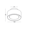 Nasufitowa lampa Braket 322901103 Elkim LED 6W 3000K metalowa czarny