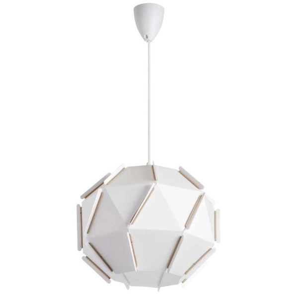 Geometryczna lampa wisząca VEN W-P 0298 WT kula ball biały