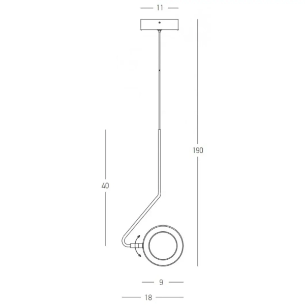Biurowa ledowa wisząca lampa 22045 LED 7W 3000K liniowa ring czarny
