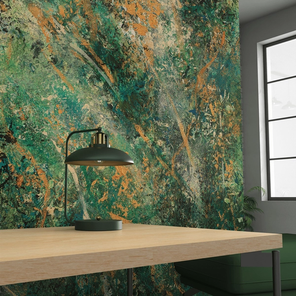 Stojąca lampa nocna Felix nowoczesna metalowa zielona złota