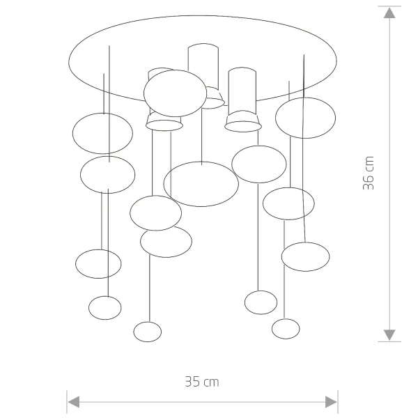 Sufitowa lampa do sypialni SALVA 5424 bubbles metalowa chrom