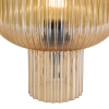 Żebrowana lampa stołowa Demarius DEM4206 szklana bursztynowa