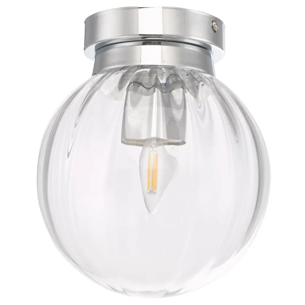 Minimalistyczny plafon Kavi KAV0150 szklany kula IP44 chrom