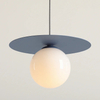 Szklana lampa wisząca Loop 1125G16_S Aldex kula ball biała niebieska