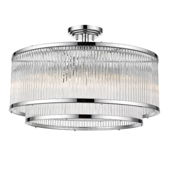 Okrągła lampa sufitowa Sergio okrągły plafon szklany chrom