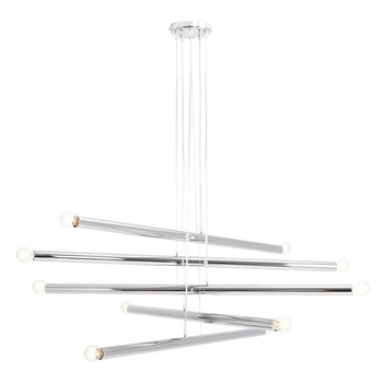 10-płomienny żyrandol Tubo 1072M4 Aldex chrom metalowa lampa salonowa