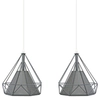 Loftowa LAMPA wisząca 8803/2 ZWIS - 08 Elem metalowa OPRAWA druciany ZWIS piramidy szare