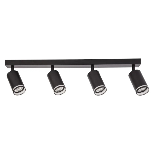 Industrialna lampa podsufitowa Pipe Ring Spot ML2073 na belce czarny