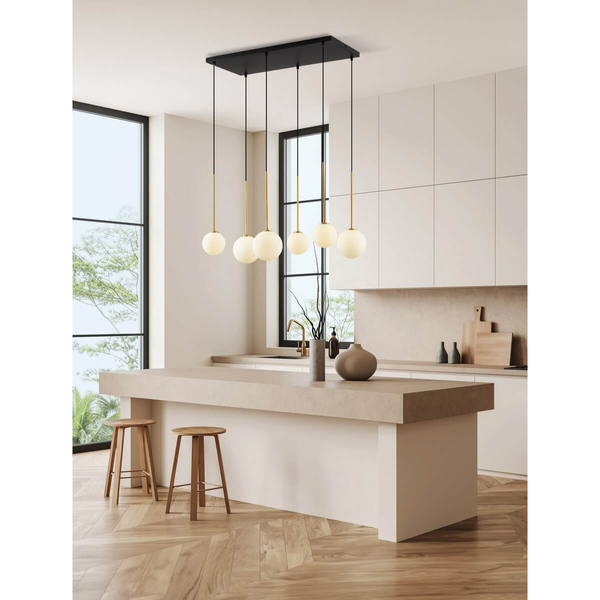 Wielopunktowa lampa wisząca CHAO LE44268 kule czarna złota biała