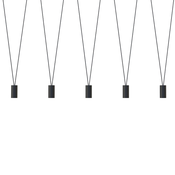 Wisząca lampa More Eye 7825 nowoczesny zwis 5-punktowy czarny