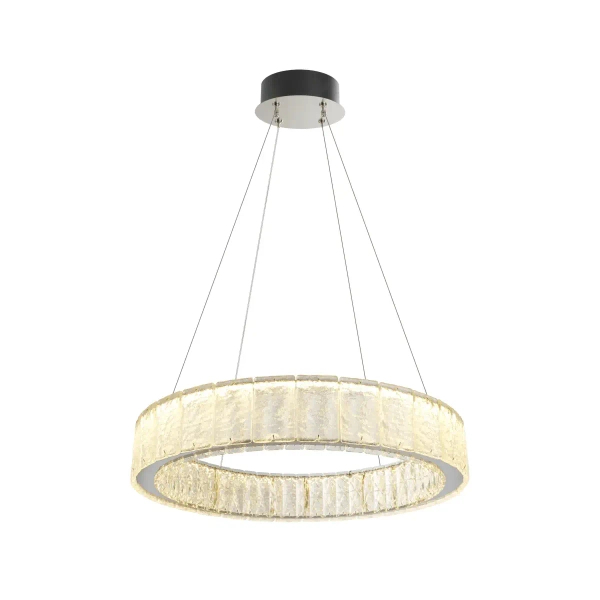 Szklana lampa wisząca SAVOY P0695 nikiel LED 30W 3000K okrągła