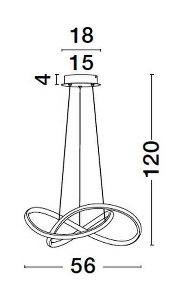 Ledowy żyrandol CHIAPAS LE42835 wstęga LED 28W 3000K czarna biała