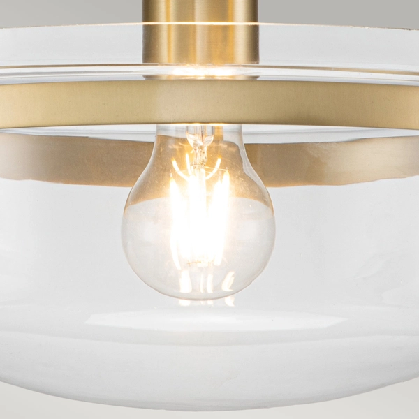 Rustykalna lampa sufitowa Penn Station QZ-PENN-STATION-F-BB Quoizel przezroczysta mosiądz