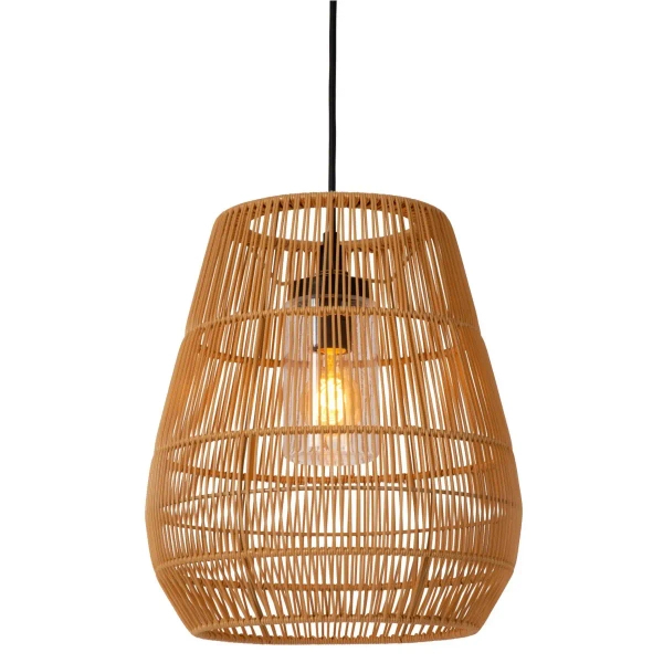 Ekologiczna lampa wisząca do salonu NERIDA 03844/01/72 IP44 drewniany