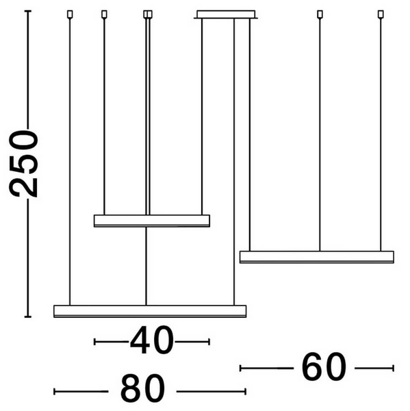 Zwisająca lampa nad stół BARI LE44317 LED 181W 3000K pierścienie czarny