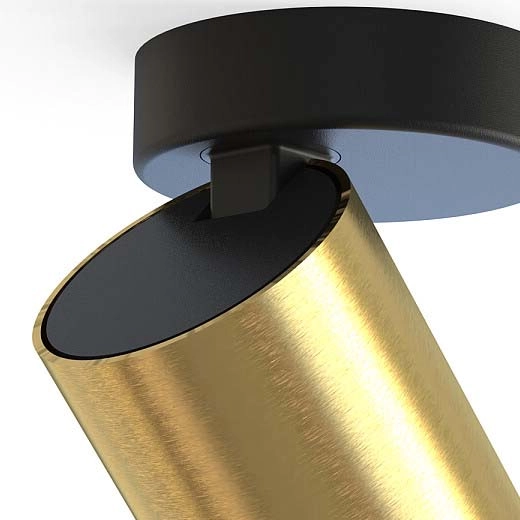 Regulowany downlight pokojowy Mono 7778 reflektorek czarny mosiądz