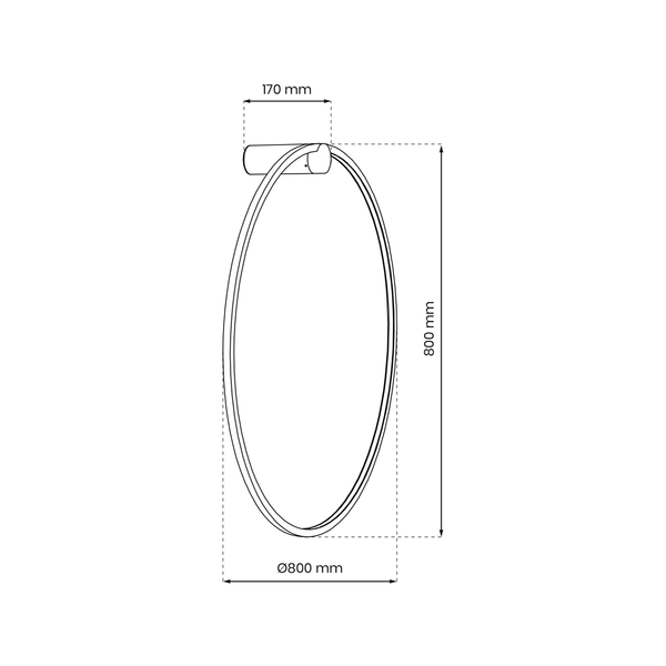 Kinkiet ścienny Saturno ML8852 Milagro LED 46W 4000K ring  IP44 czarny