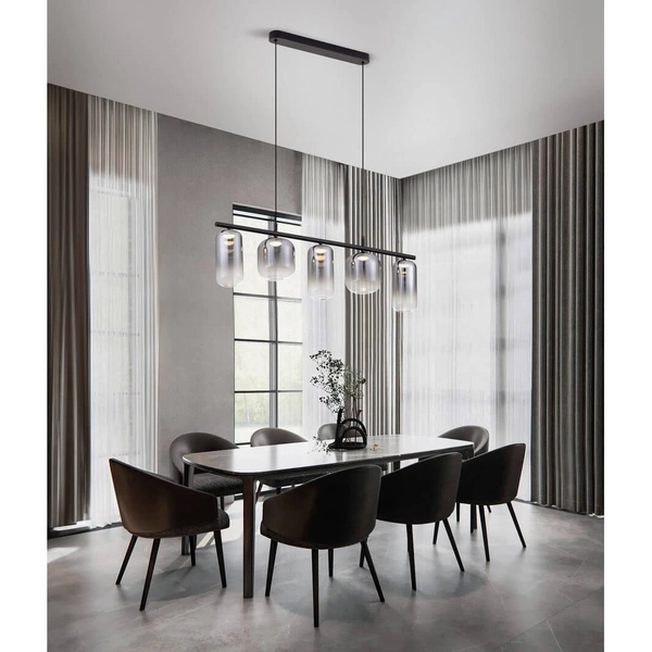 Wisząca lampa szklane tuby ANUCO LE44612 LED 19W 3000K szary