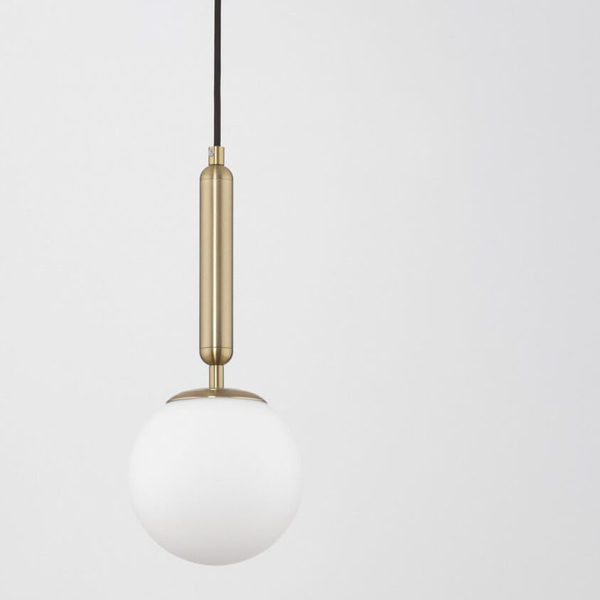 Modernistyczna lampa wisząca Agro LE43222 kula biała złota