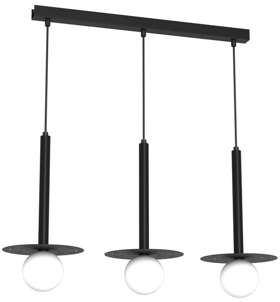 Stylowa wisząca lampa Futura MLP8914 szklane klosze czarna