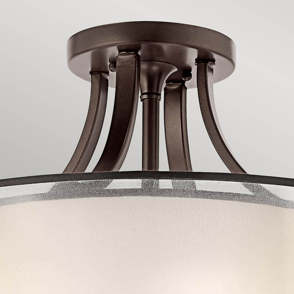 Okrągła lampa sufitowa Lacey KL-LACEY-SFM-MB Kichler brązowy kremowy